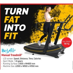 Commercial curved manual treadmills