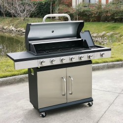 6 burner plus side burner gas barbeque bbq barbecue grills