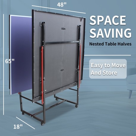 Double foldable table tennis tables