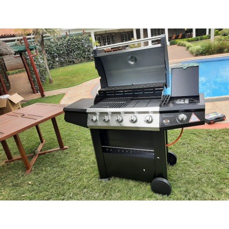 Alva 5 burner gas barbeque grills with side burner