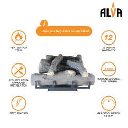 Alva log fireplace indoor gas room heaters
