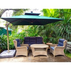 3m by 3m square cantilever patio umbrellas parasols with solar led lights