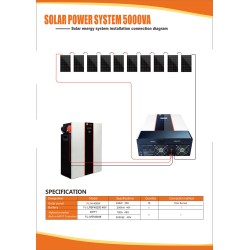 5kva 5kw hybrid solar system with lithium battery