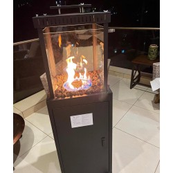 Glass firepit gas patio heaters