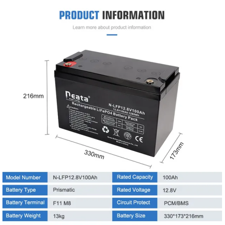 12v 100ah solar lithium batteries